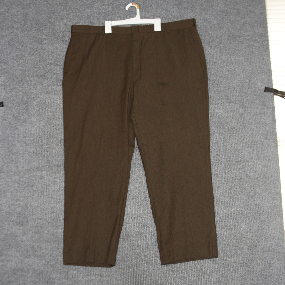 Lord & Taylor‎ Mens Size 44 Brown Worsted Wool Dress Pants Hallmark Product